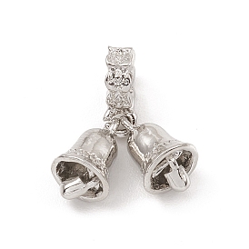 Alloy European Dangle Charms, Large Hole Pendants, Christmas Bell