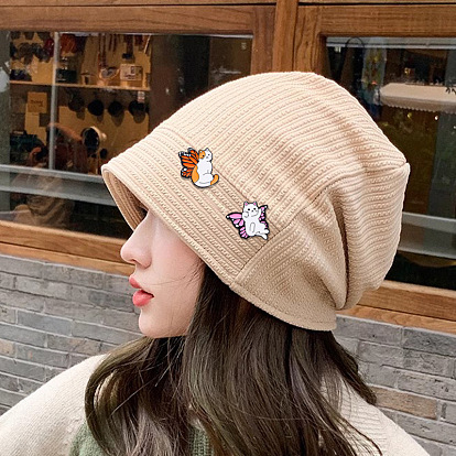 Cat with Butterfly Wing Alloy Enamel Badge Pins, Cute Cartoon Brooch, Clothes Decorations Bag Accessories for Women