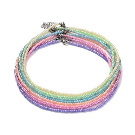 8 pcs 8 couleurs ensemble de colliers de perles de rocaille de verre de ceylan, bijoux tour de cou pour femmes et filles