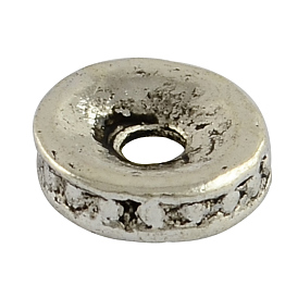 Beignet alliage perles d'espacement, de style tibétain, sans cadmium et sans plomb, 8x2mm, trou: 2 mm, environ 1960 pcs / 1000 g