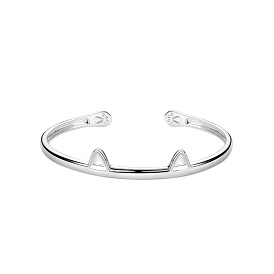 Shegrace cute design 925 bracelet manchette chaton en argent sterling, oreilles de chat