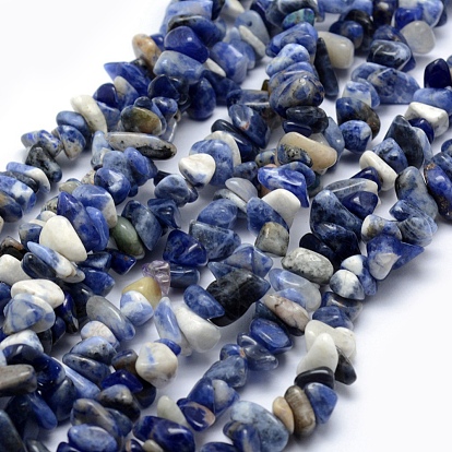 Sodalites naturelles brins de perles, puce