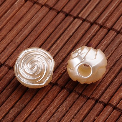 Acrylic Imitation Pearl Beads, Flower, 12x10.5mm, Hole: 3.5mm, about 840pcs/500g