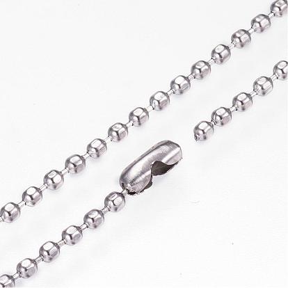304 Stainless Steel Necklaces, with Clasps, Ball Chain Necklaces, Faceted