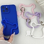 Lanière de téléphone à boucle tête de bétail en silicone, lanière de poignet avec porte-clés en plastique et alliage