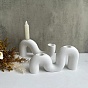 Letter M/S Shape DIY Candlestick Silicone Molds, for Resin, Gesso, Cement Craft Making