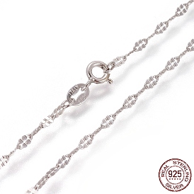 925 стерлингового серебра звено цепи ожерелья, с застежками пружинного кольца