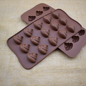 Moules à crottes drôles en silicone de qualité alimentaire, avec 15 cavités, fabricant d'ustensiles de cuisson réutilisables, pour la fabrication de bonbons au chocolat