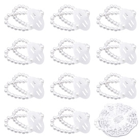 GORGECRAFT 12Pcs 2 Styles Plastic Imitation Pearl Stretch Bracelets, with Lace Edges, for Bridesmaid, Bridal, Party Jewelry
