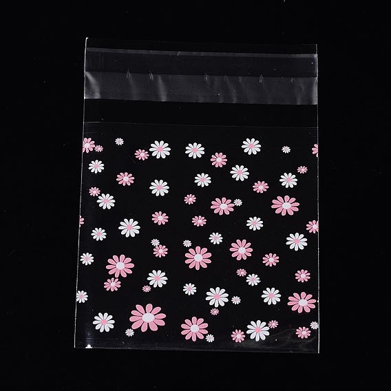 Прямоугольник ОПП целлофановые мешки, с цветочным узором, 10x6.9см, двусторонняя толщина: 0.07 мм, о 95~100шт / мешок