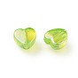 8 Colors Eco-Friendly Transparent Acrylic Beads, Heart, Dyed, AB Color, Mixed Color