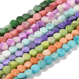 Natural Dolomite Beads Strands, Dyed, Hexagon