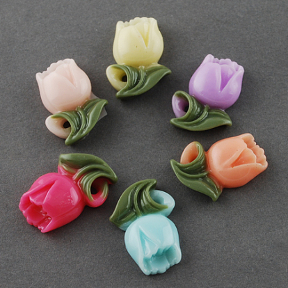 Resin Cabochons, Flower, for Valentine's Day, 20x14x6mm