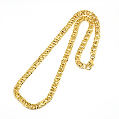 Fashionable 304 Stainless Steel Cuban Link Chain Necklaces, with Lobster Claw Clasps, 20 inch~21 inch(508~533mm)x7mm