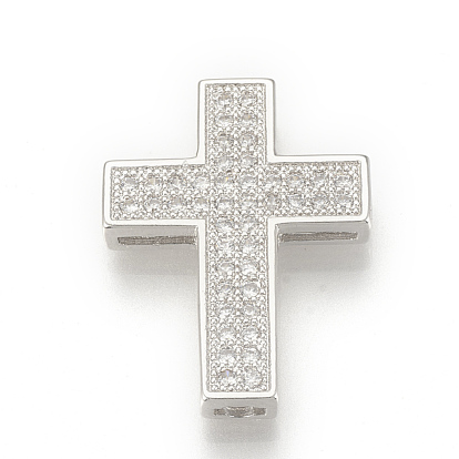Micro cuivres ouvrent pendentifs zircone cubique, liens multi-brins, croix