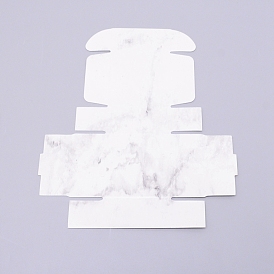 Boîte de papier kraft créatif pliable à motif de marbre, boîtes de faveur de mariage, boîte de faveur, boîte cadeau en papier, carrée