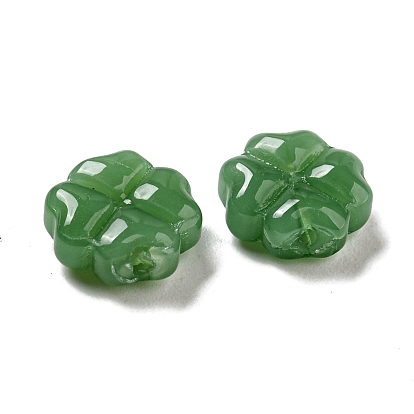 Imitation de perles de verre de jade, verte