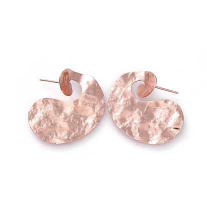 Boucles d'oreilles en laiton de goujon, avec écrous d'oreille et 925 épingle en argent sterling