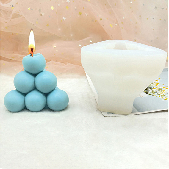 Moldes de silicona de calidad alimentaria para velas de burbujas piramidales diy, para hacer velas perfumadas