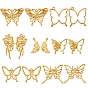 14Pcs 7 Styles Hollow Alloy Open Back Bezel Pendants, For DIY UV Resin, Epoxy Resin, Pressed Flower Jewelry, Cadmium Free & Lead Free, Butterfly