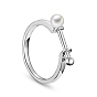 SHEGRACE Stylish 925 Sterling Silver Finger Ring, Stick with Shell Pearl, 18mm