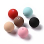 Spray Painted Acrylic Beads, Rubberized Style, Round