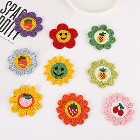 Cotton Fabric Cabochons, Flower