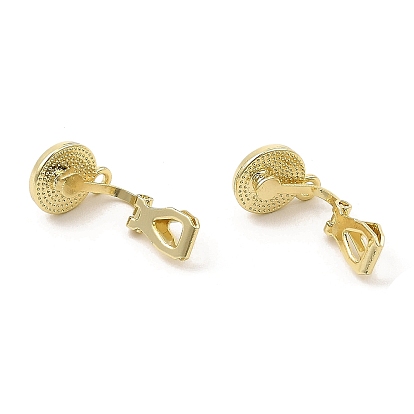 Fornituras para aretes de clip de aleación, con trabillas horizontales y perlas de imitación, para los oídos no perforado, semicírculo