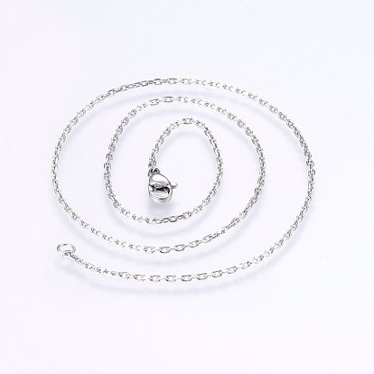304 Stainless Steel Cable Chains Necklaces, with Lobster Claw Clasps