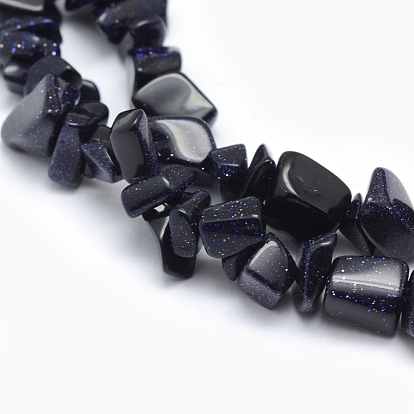 Blue Goldstone Beads Strands, Chip