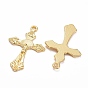 Tibetan Style Pendants, For Easter, Lead Free and Cadmium Free, Crucifix Cross Pendant, 33.5x20.5x2.5mm, Hole: 2mm