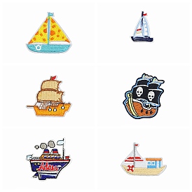 Ship Shape Computerized Embroidery Cloth Iron on/Sew on Patches, Costume Accessories