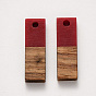 Pendentifs en bois de résine et de noyer, rectangle