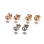 Ion Plating(IP) 304 Stainless Steel Stud Earrings, with Earring Backs, Half Round