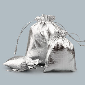 Прямоугольные подарочные пакеты из органзы со шнурком для украшений, мешочки для украшений