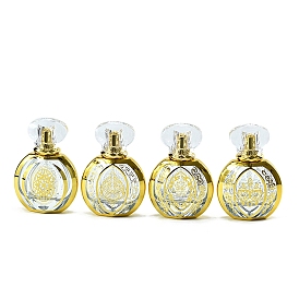 Bouteilles de parfum en spray en verre estampé à l'or, spa aromathérapie huile essentielle bouteille vide