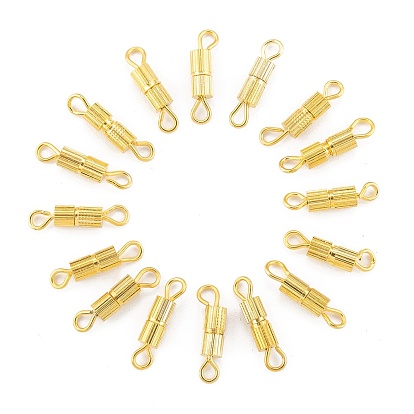 Brass Screw Clasps, for Jewelry Making, Column, Nickel Free