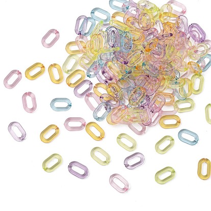 Anneaux de liaison acryliques transparents, connecteurs à liaison rapide, pour la fabrication de chaînes de câble de bijoux, ovale