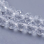 Cuentas de vidrio cristal imitación hebra, rondelle facetas, 4.5x3.5 mm, agujero: 1 mm