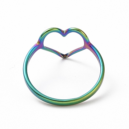 201 кольцо в форме сердца из нержавеющей стали, полое широкое кольцо для женщин