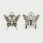 Alloy Charms, Cadmium Free & Lead Free, Butterfly, 17x15x1mm, hole: 2mm