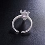 SHEGRACE 925 Sterling Silver Cuff Rings, Open Rings, Deer with AAA Cubic Zirconia