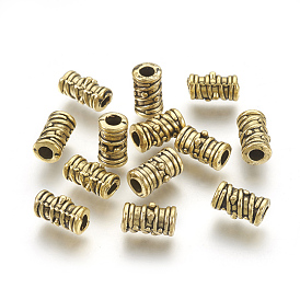Tibetan Style Alloy Beads, Grooved Beads, Cadmium Free & Lead Free, Column