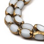 Electroplate Glass Beads Strands, Opaque Solid Color, Golden Color Plated, Oval