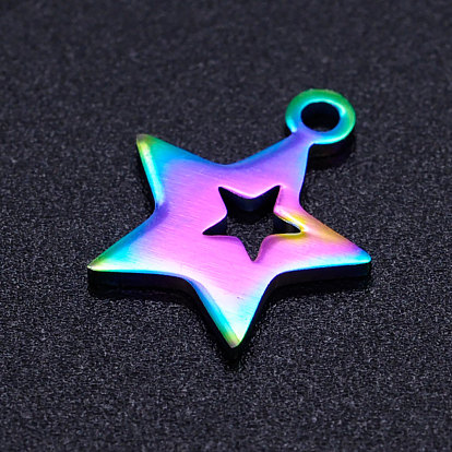 Ion Plating(IP) 201 Stainless Steel Charms, Star