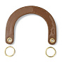 PU Leather Bag Handles, with Alloy Spring Gate Rings, for Bag Replacement Accessories, Arch