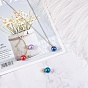 PandaHall Elite Acrylic Imitation Pearl Pendants, with Rhinestone Beads and Iron Findings, Golden, Round