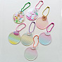 Gradual Acrylic DIY Disc Pendant Keychain Blanks, with Random Color Ball Chains, Flat Round