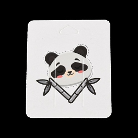 Cartes d'affichage de pince à cheveux en papier rectangle, Carte d'affichage de bijoux imprimé panda pour pince à cheveux