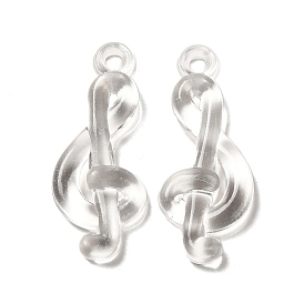 Transparent Acrylic Pendants, Musical Note Charms